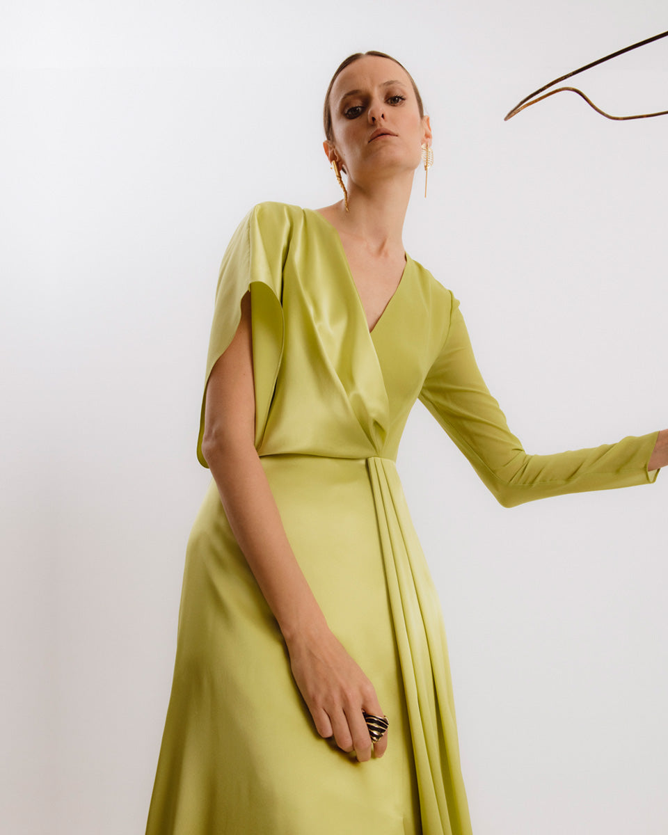 Green deals crossover dress